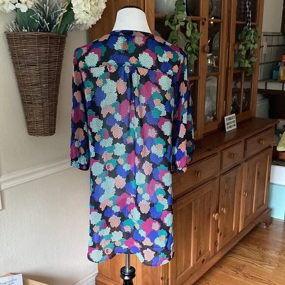 H & M Sheer Honeycomb Print Long Line Tunic Women’s Size 12 - Picture 6 of 11